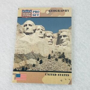1991 Pro Set Desert Storm 63 United States Geography Mount Rushmore Trading Card